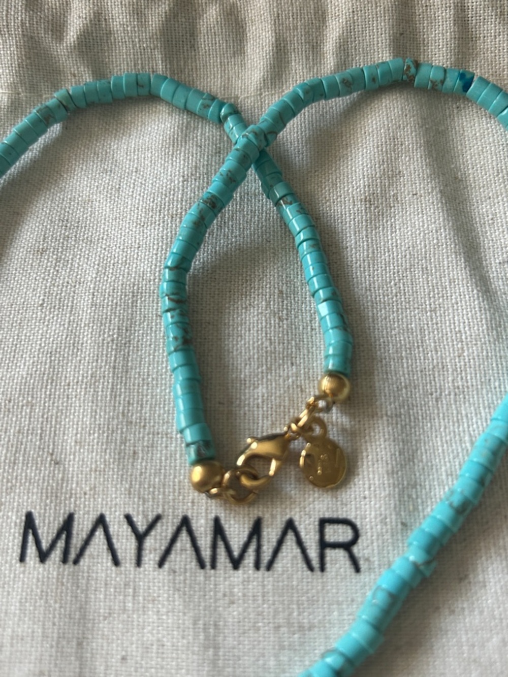 Mayamar Luxurious Turquoise Beaded Necklace Tiger Eye Heart Pendant retail $165 - Picture 5 of 6
